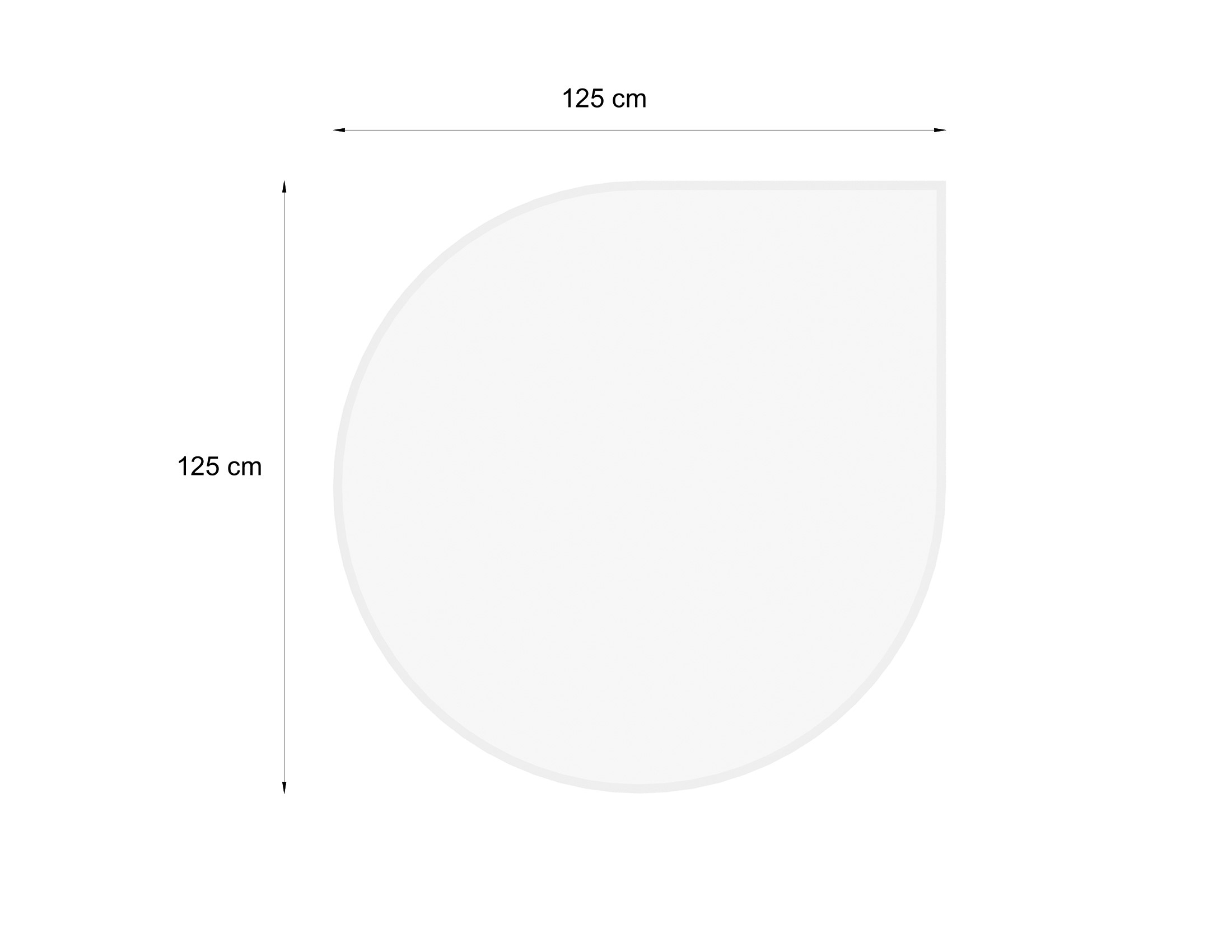 Valo Glasvorlegeplatte Tropfenform 125 x 125 cm; glasklar; 8 mm; mit geschliffenen Kanten