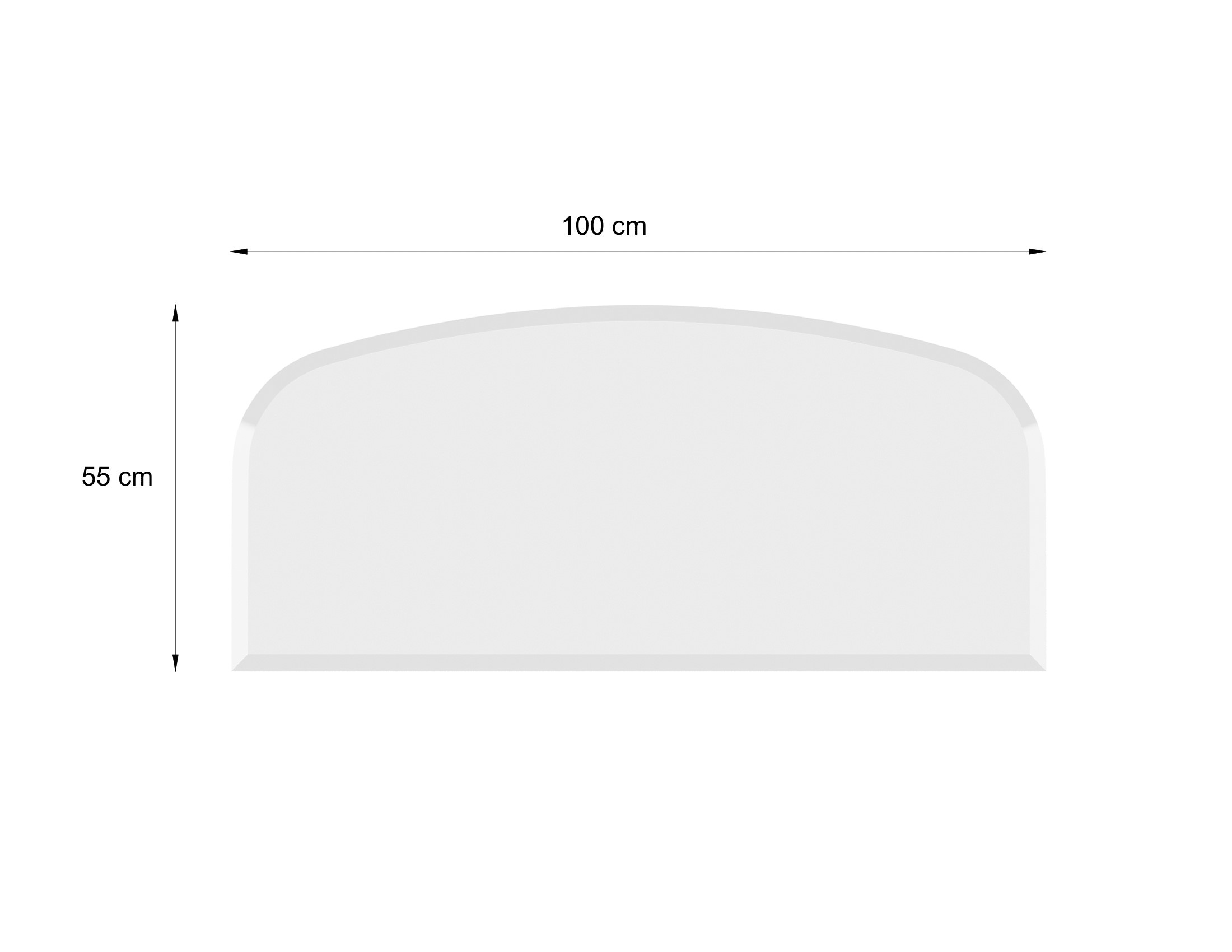 Valo Glasvorlegeplatte Rundbogen 100 x 55 cm; glasklar; 6 mm; mit geschliffenen Kanten