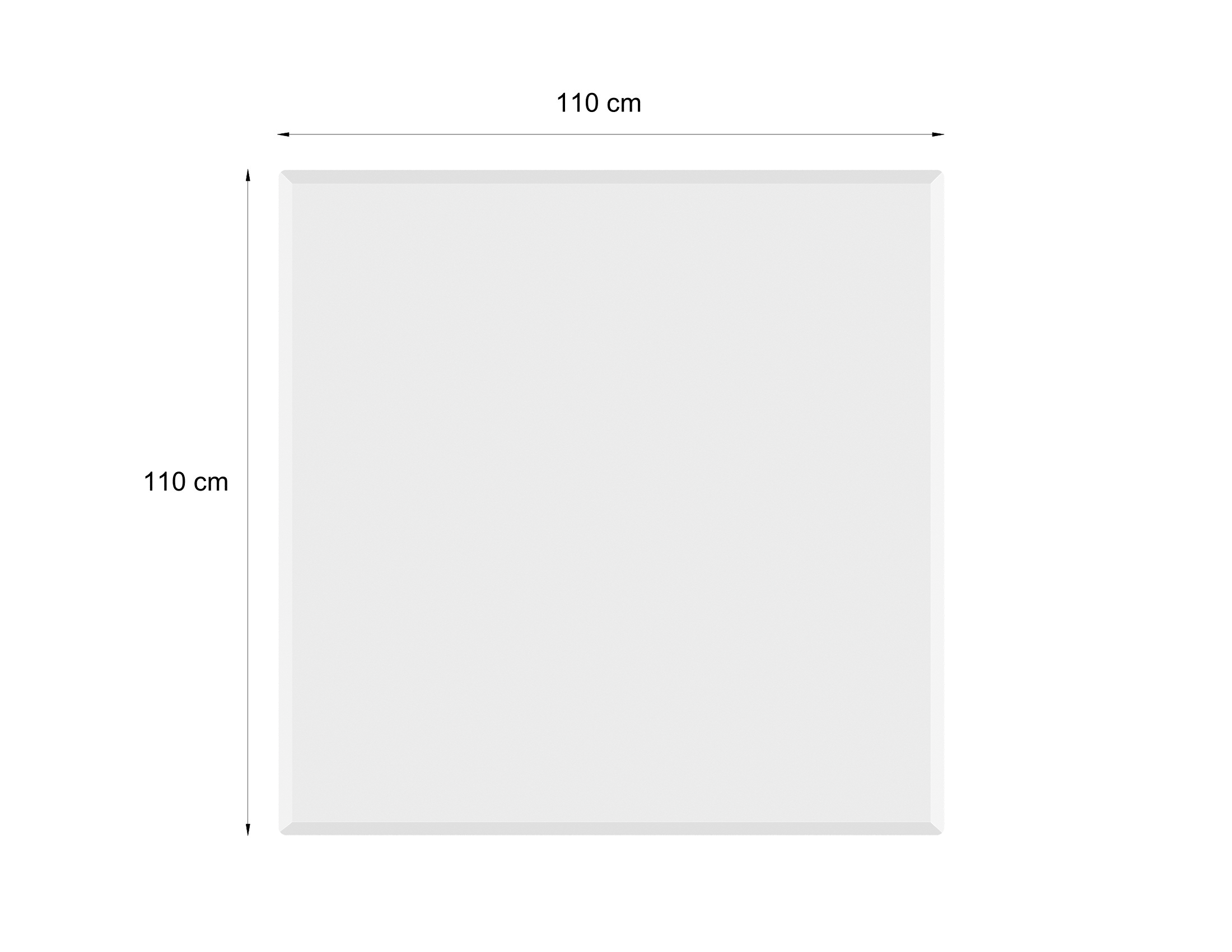 Valo Glasvorlegeplatte Quadrat 110 x 110 cm; glasklar; 8 mm; mit geschliffenen Kanten