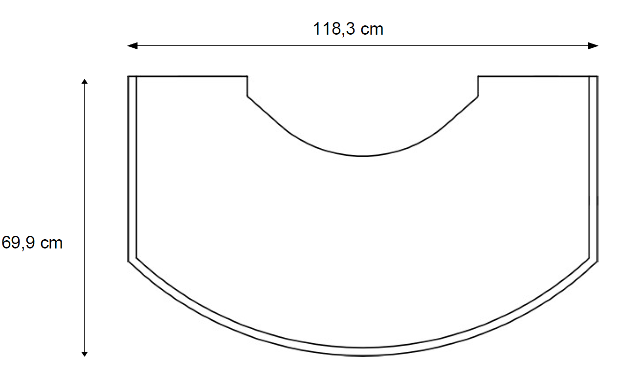 Valo Glasvorlegeplatte IMP für Ofen Imposa/Lavita; glasklar; 6 mm; mit geschliffenen Kanten